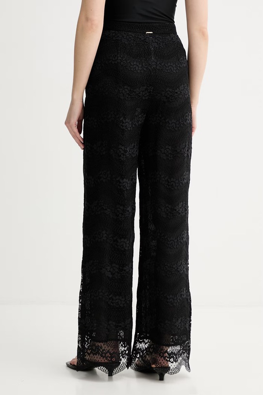 Odzież Twinset spodnie palazzo damskie z bawełną 261TP2901 czarny