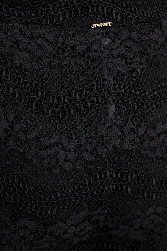 Twinset spodnie palazzo damskie z bawełną czarny 261TP2901