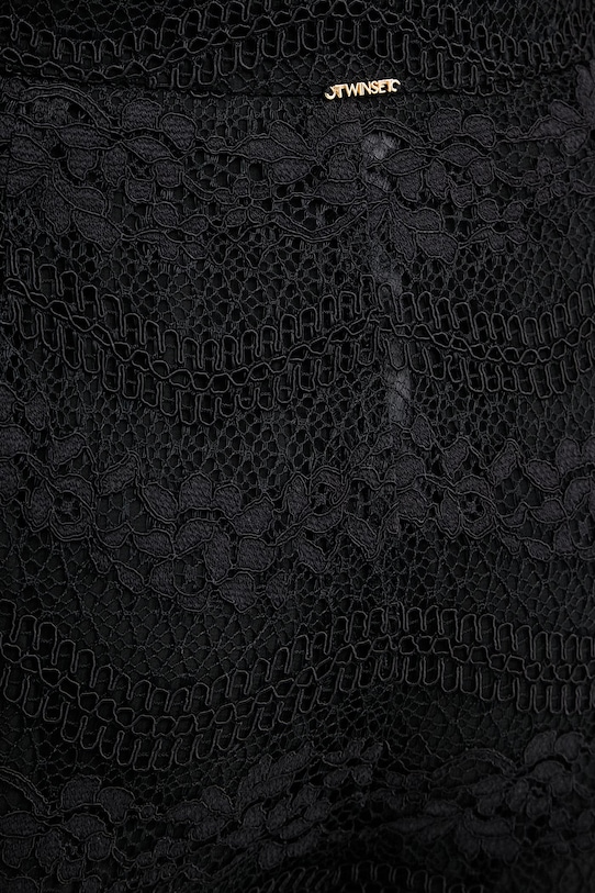 Twinset spodnie palazzo damskie z bawełną czarny 261TP2901