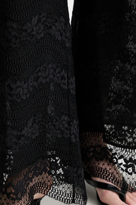 Twinset spodnie palazzo damskie z bawełną 261TP2901 czarny