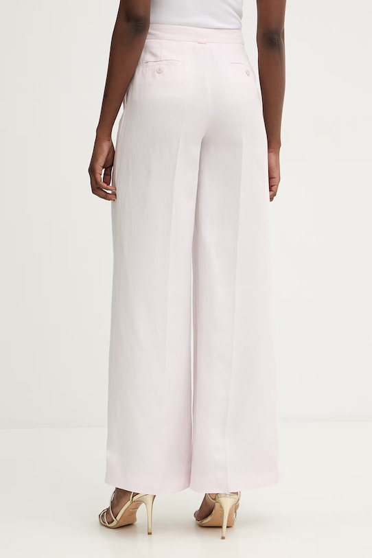 Ρούχα Παντελόνι με προσθήκη λινού Twinset 261TP2454 ροζ