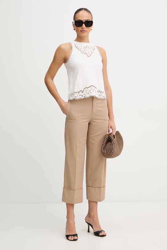 Twinset pantaloni in cotone 261TP2150 beige SS26