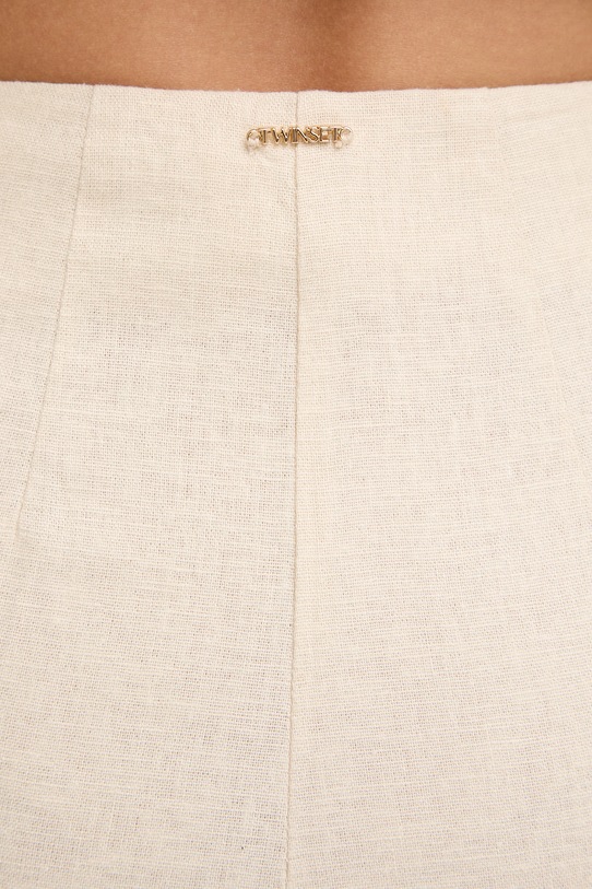 Hlače s dodatkom lana Twinset bež 261TP2313
