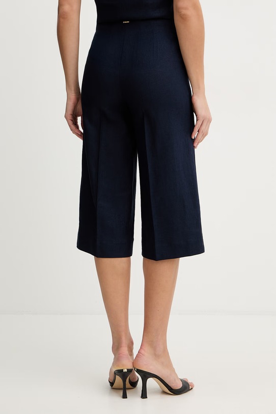 Odjeća Hlače s dodatkom lana Twinset 261TP2313 mornarsko plava