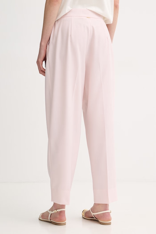 Odzież Twinset spodnie damskie z dodatkiem wełny 261TP2181 różowy
