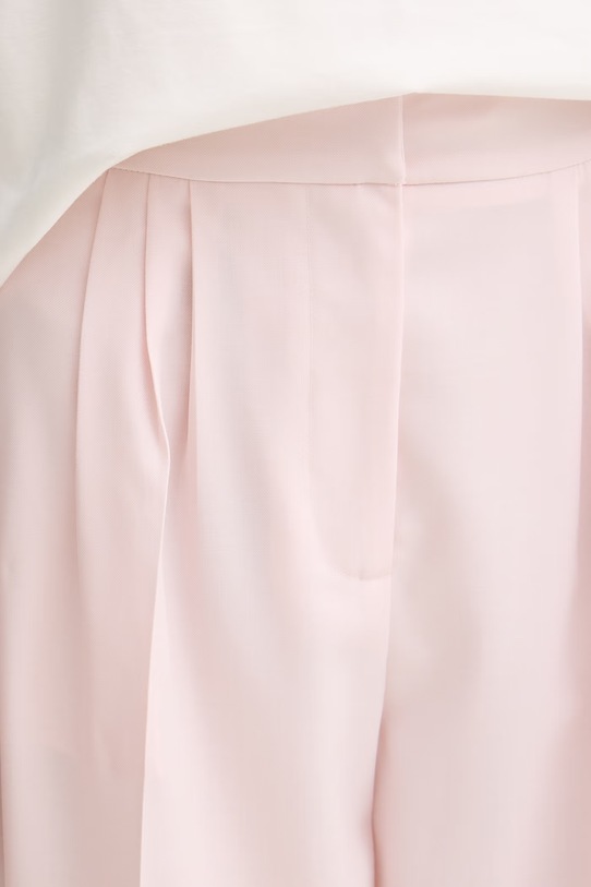 Twinset spodnie damskie z dodatkiem wełny różowy 261TP2181