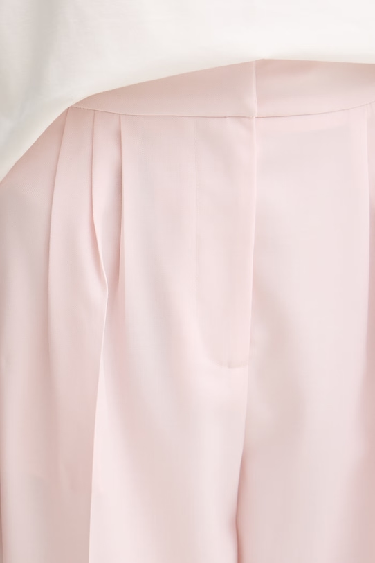 Twinset spodnie damskie z dodatkiem wełny różowy 261TP2181