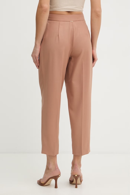 Odzież Twinset spodnie damskie z dodatkiem wełny 261TP2181 brązowy
