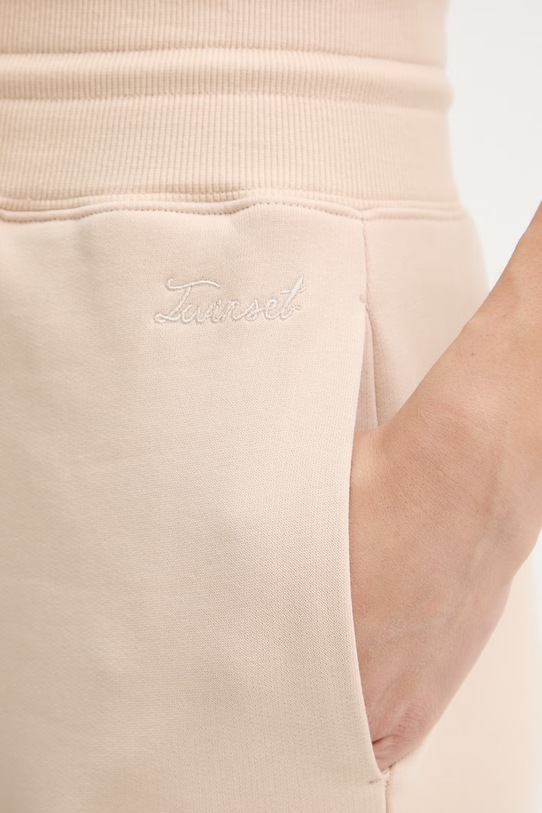 Бавовняні спортивні штани Twinset бежевий 261TP2171