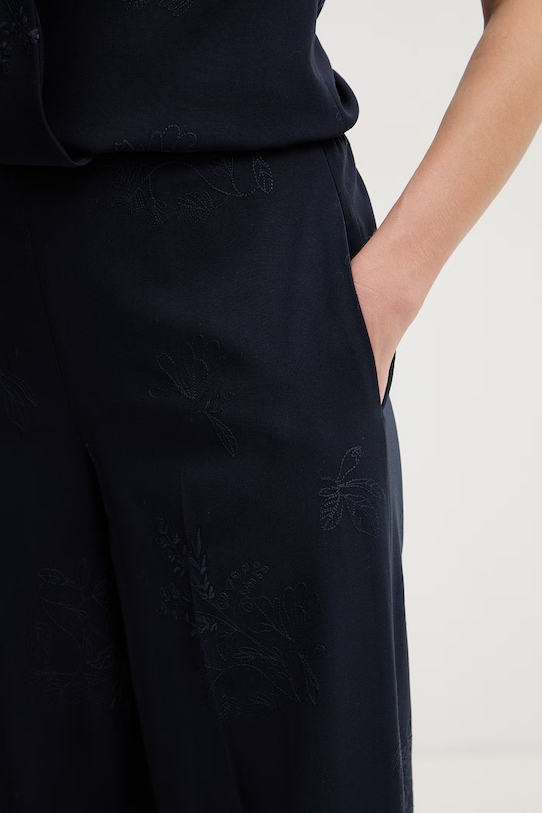 Twinset παντελόνια γυναικεία με βισκόζη σκούρο μπλε 261TE2023