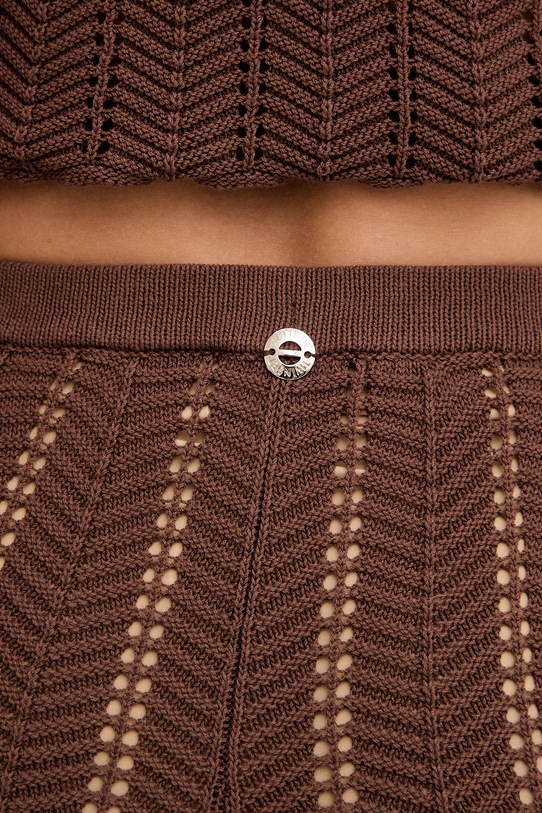 Pamučne hlače Twinset smeđa 261AP3062