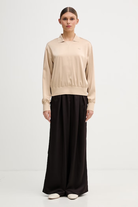 Lacoste spodnie damskie HF9801 brązowy SS26