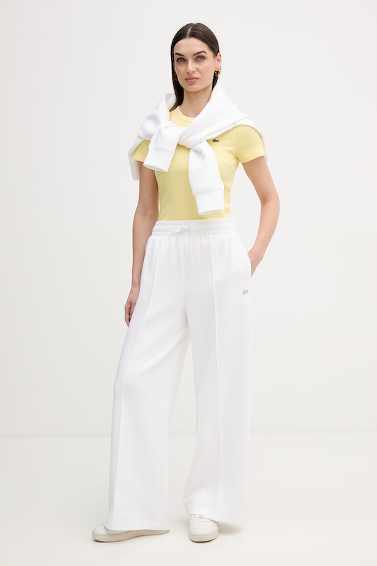 Lacoste Παντελόνι επίσημο γυναικείο XF0041 λευκό SS26