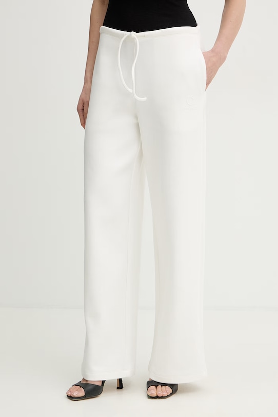 Trussardi spodnie dresowe damskie bawełniane beżowy P8096000022N