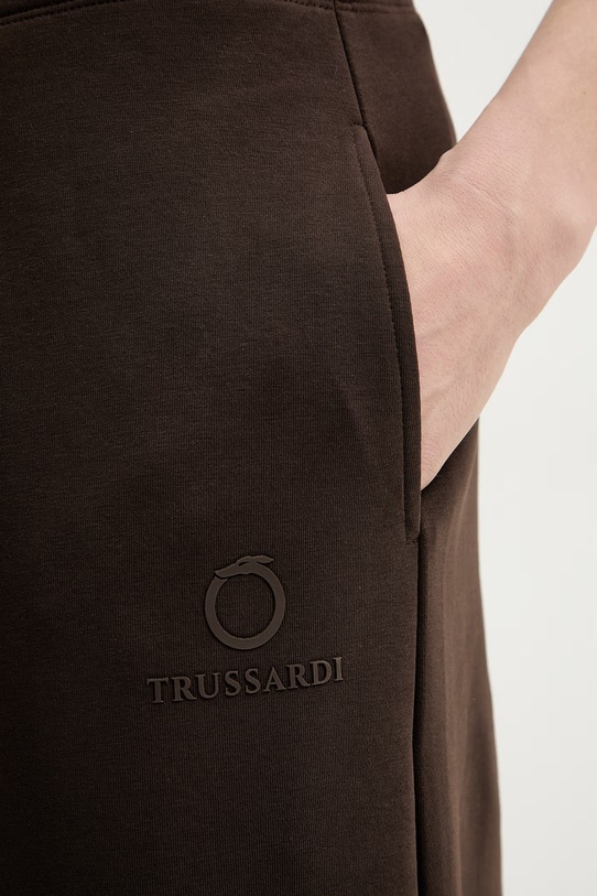 Trussardi spodnie dresowe damskie bawełniane brązowy P8096000022N