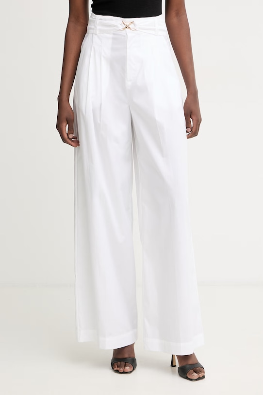 Twinset παντελόνι γυναικείο λευκό 261TT2162