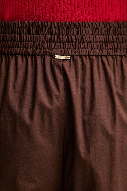 Twinset hlače ženske z bombažem rjava 261TT2252