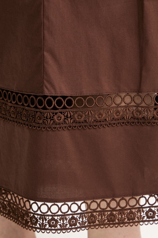 Twinset hlače ženske z bombažem 261TT2252 rjava