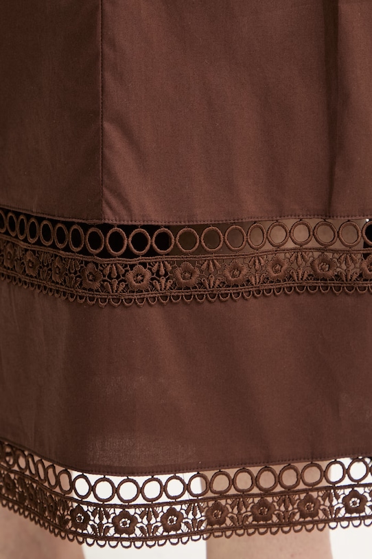 Twinset hlače ženske z bombažem 261TT2252 rjava