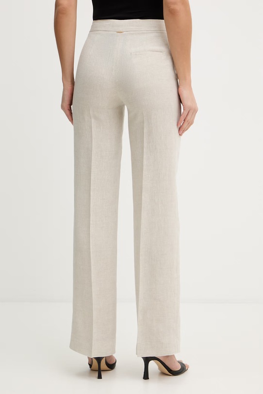 Odjeća Hlače s dodatkom lana Twinset 261TT2521 bež