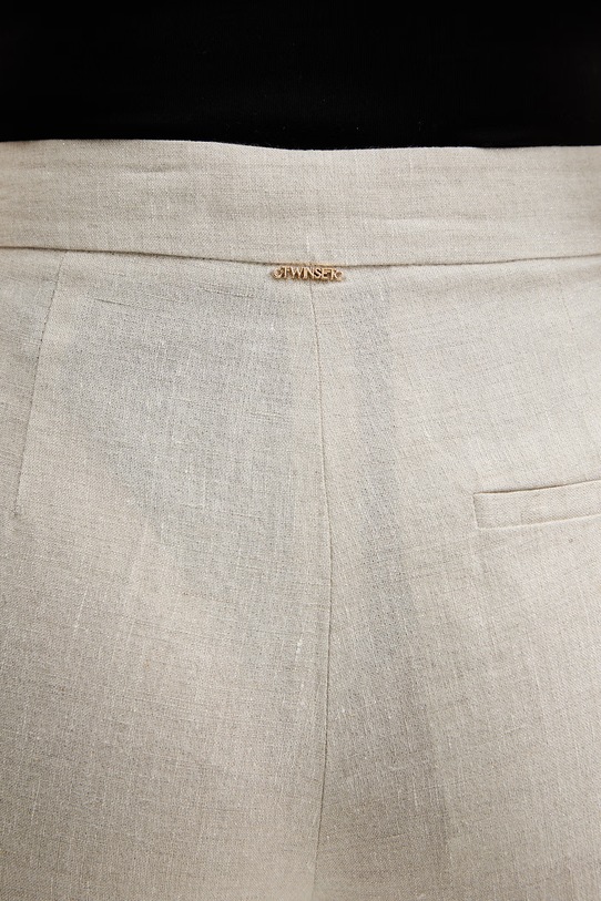 Hlače s dodatkom lana Twinset bež 261TT2521