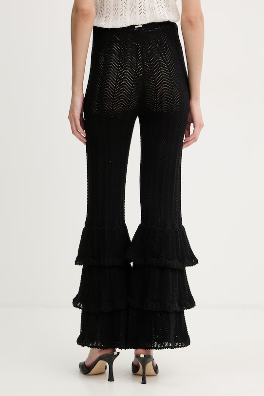 Odzież Twinset spodnie damskie bawełniane 261TT3054 czarny