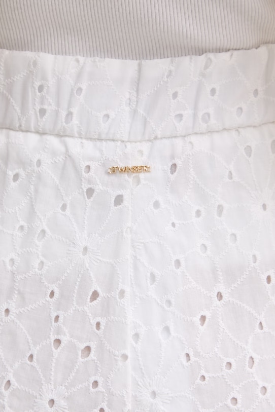 Bombažne hlače Twinset 261TF2112 bela