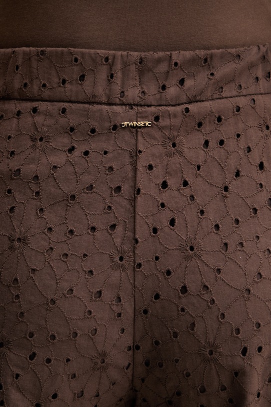 Pamučne hlače Twinset smeđa 261TF2112