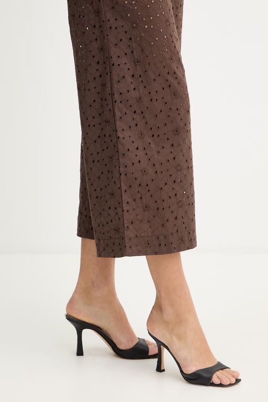 Pamučne hlače Twinset 261TF2112 smeđa