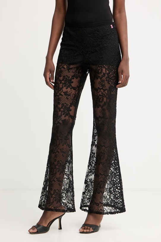 Twinset pantaloni da donna in pizzo nero 261AQ2042