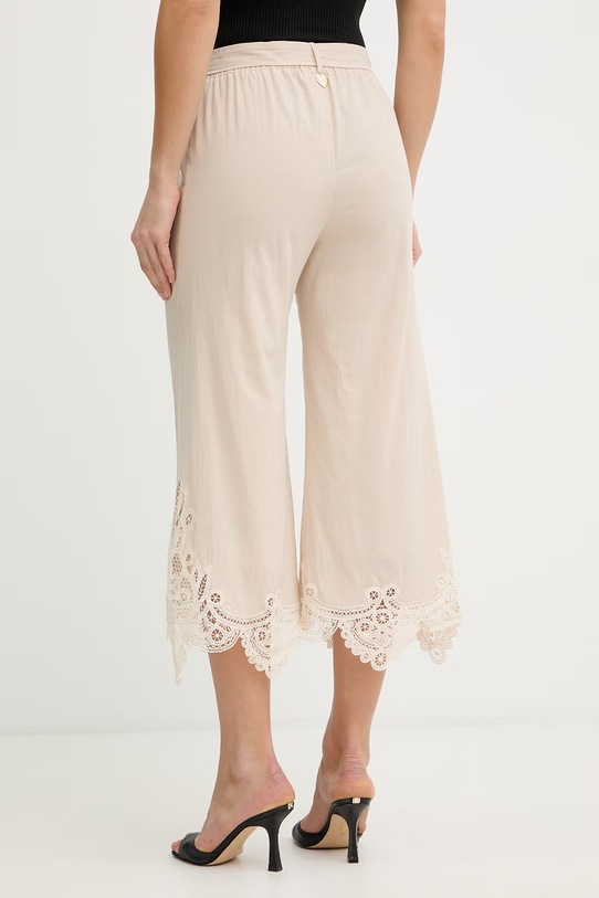 Odzież Twinset spodnie damskie bawełniane 261LM2DBB beżowy