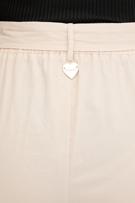 Twinset spodnie damskie bawełniane beżowy 261LM2DBB