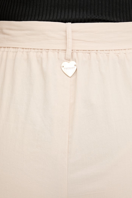 Twinset spodnie damskie bawełniane beżowy 261LM2DBB