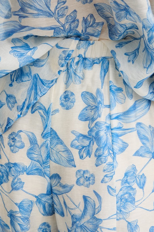 Twinset nohavice palazzo dámske s ľanom 261LM2SBB modrá