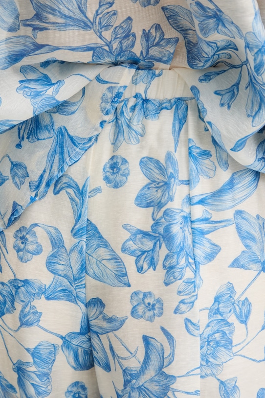 Twinset nohavice palazzo dámske s ľanom 261LM2SBB modrá