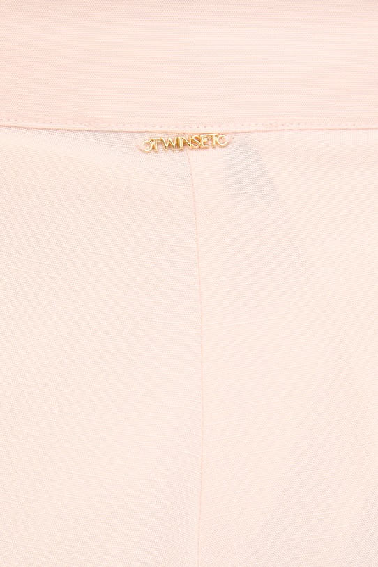 Twinset spodnie damskie z lnem pomarańczowy 261TT2552