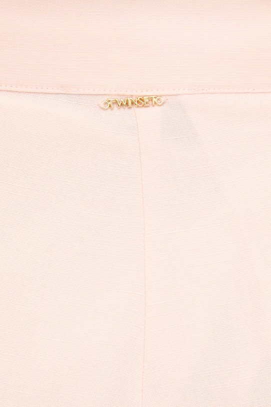 Twinset spodnie damskie z lnem pomarańczowy 261TT2552