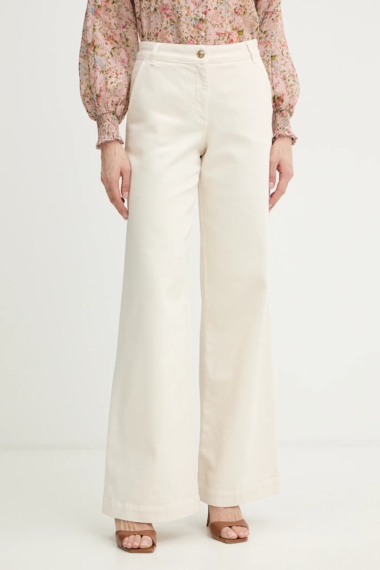 Luisa Spagnoli spodnie Assessore z elastanem beżowy 542971