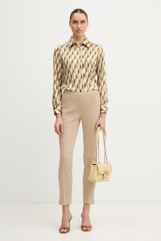 Luisa Spagnoli spodnie wełniane Minuccio 542891 beżowy SS26