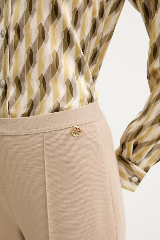 Luisa Spagnoli spodnie wełniane Minuccio beżowy 542891