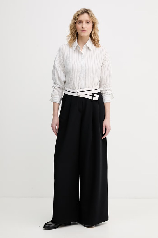 Sisley παντελόνι γυναικείο 4KVXLF089 μαύρο SS26