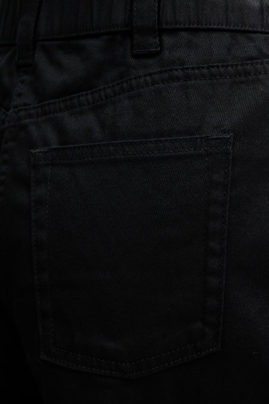 Sisley hlače s širokimi hlačnicami ženske iz bombaža z elastanom črna 4LRBLE057