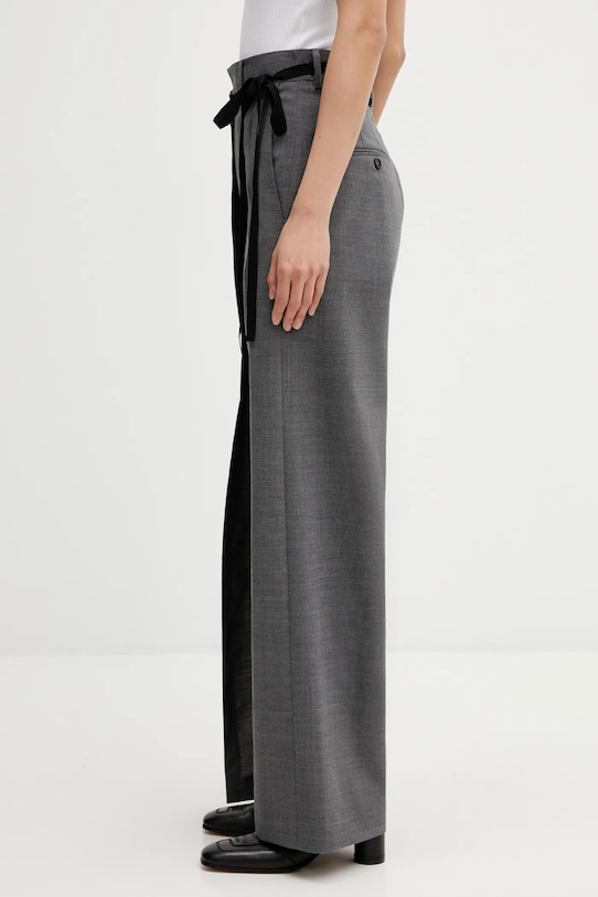 MM6 Maison Margiela spodnie z dodatkiem wełny S52KA0518.M35733.860M szary SS26
