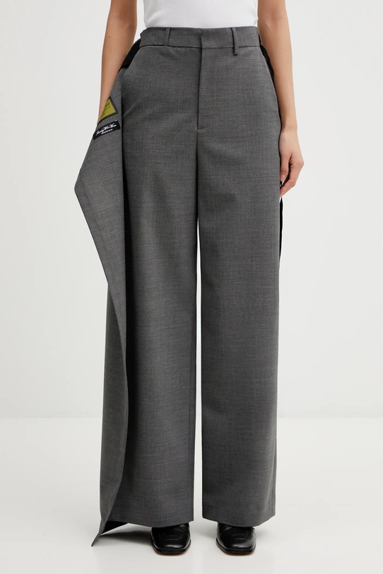 Παντελόνι με προσθήκη μαλλιού MM6 Maison Margiela S52KA0518.M35733.860M γκρί