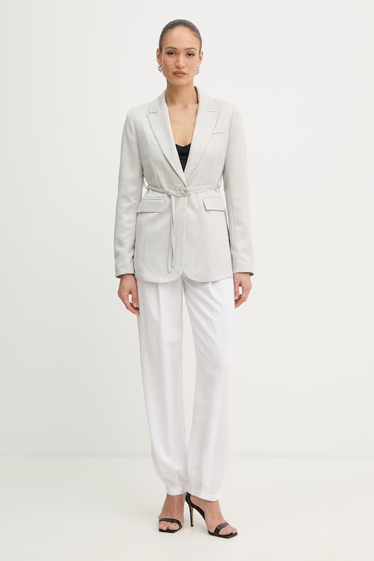 Fracomina spodnie palazzo damskie z dodatkiem lnu FS26SV3009W62201 biały SS26