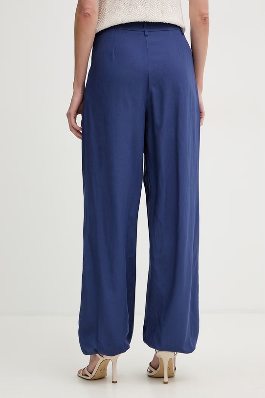 Odzież Fracomina spodnie palazzo damskie z dodatkiem lnu FS26SV3009W62201 granatowy