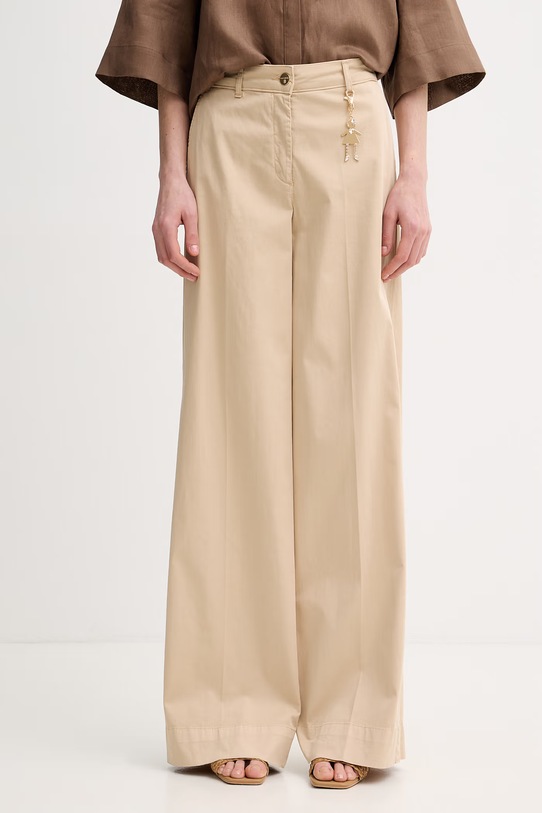 Fracomina spodnie damskie z bawełną beżowy FS26SV3011W40101