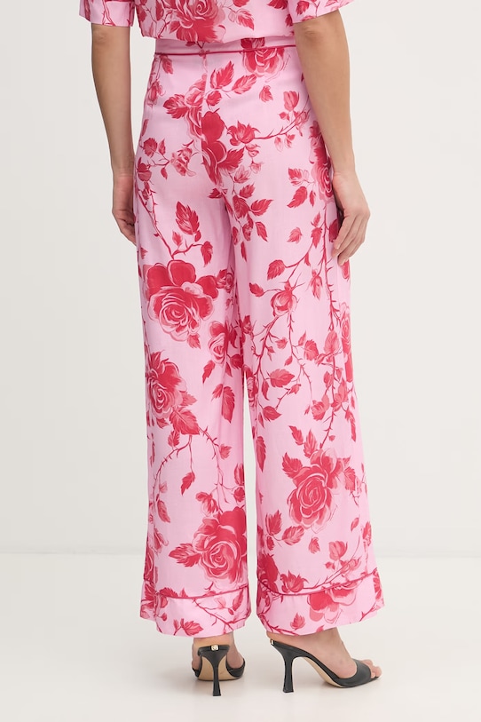 Odjeća Fracomina hlače za žene s dodatkom lana FS26SV3014W622K9 roza