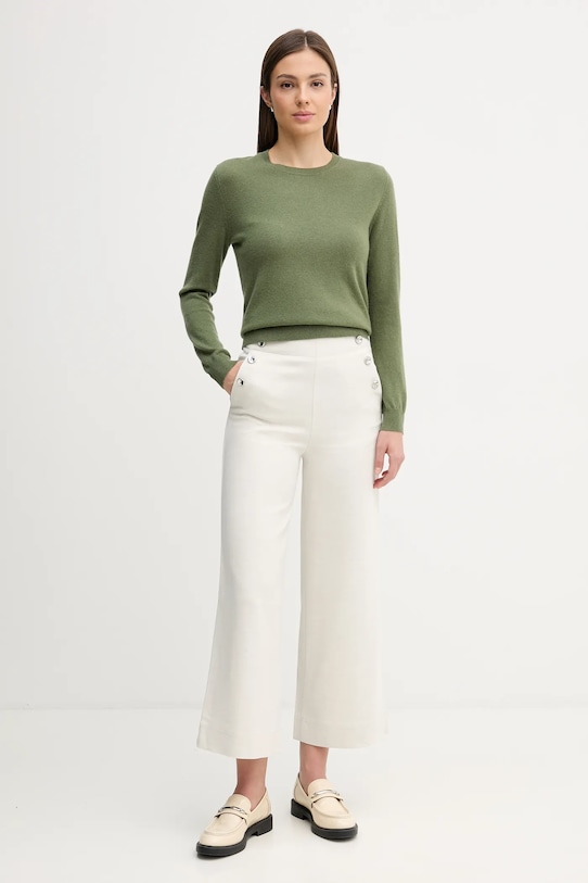 United Colors of Benetton spodnie z domieszką wełny 44T0DF0B3 beżowy SS26