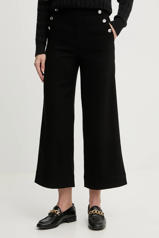 United Colors of Benetton spodnie z domieszką wełny z elastanem czarny 44T0DF0B3